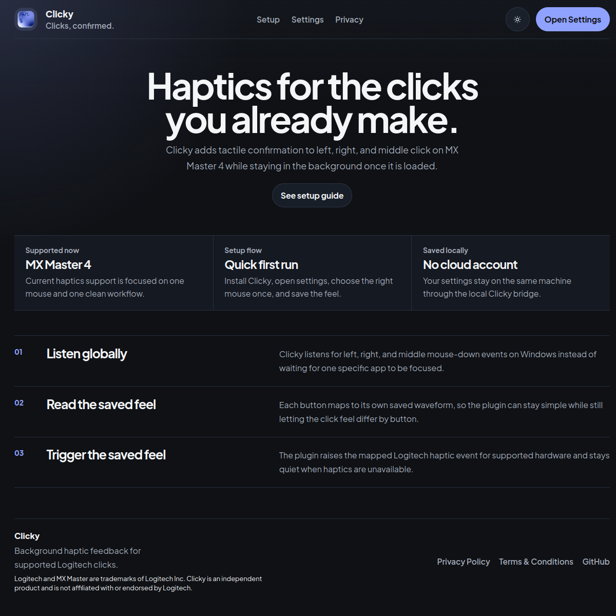 Clicky project preview